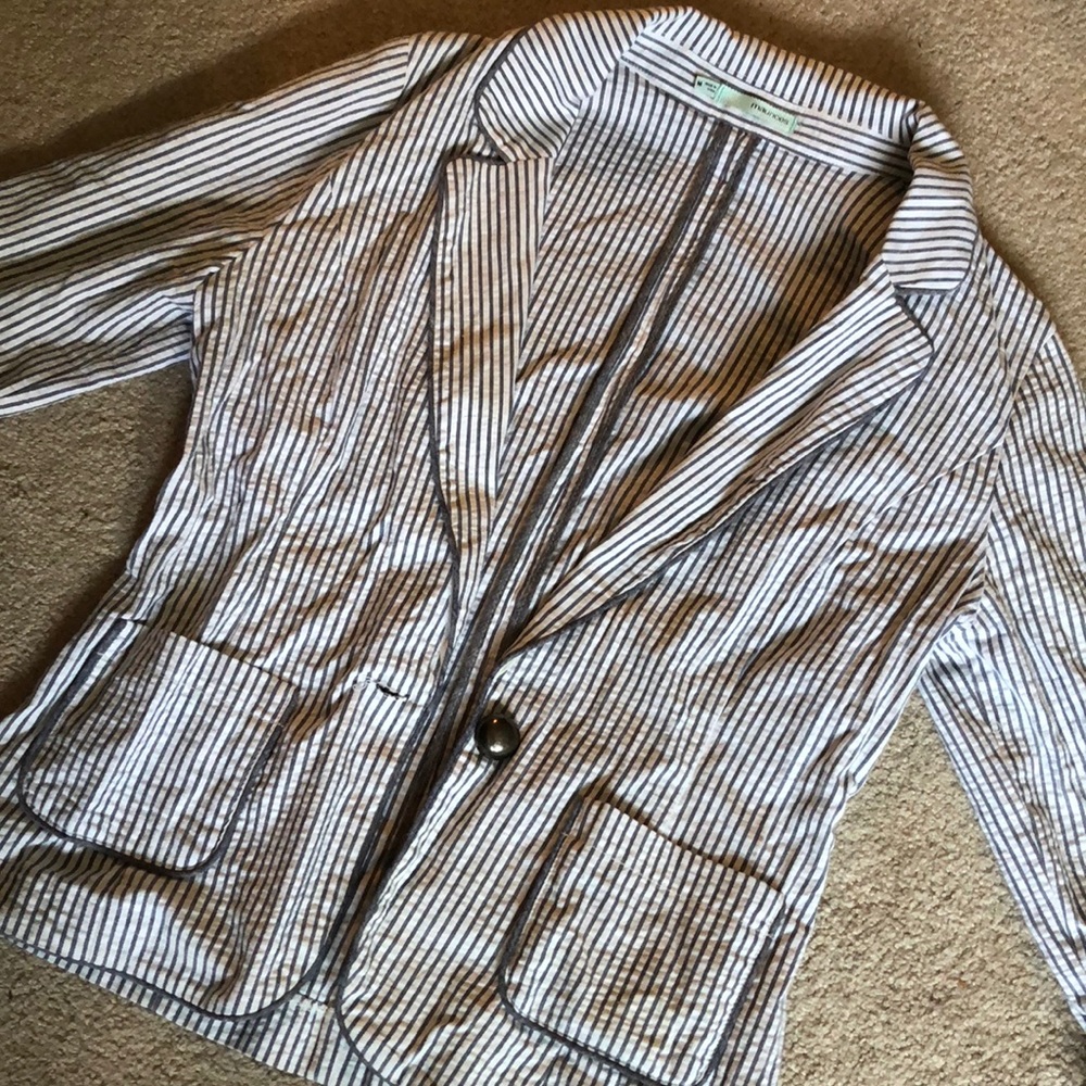 Maurices White and Navy Striped Blazer